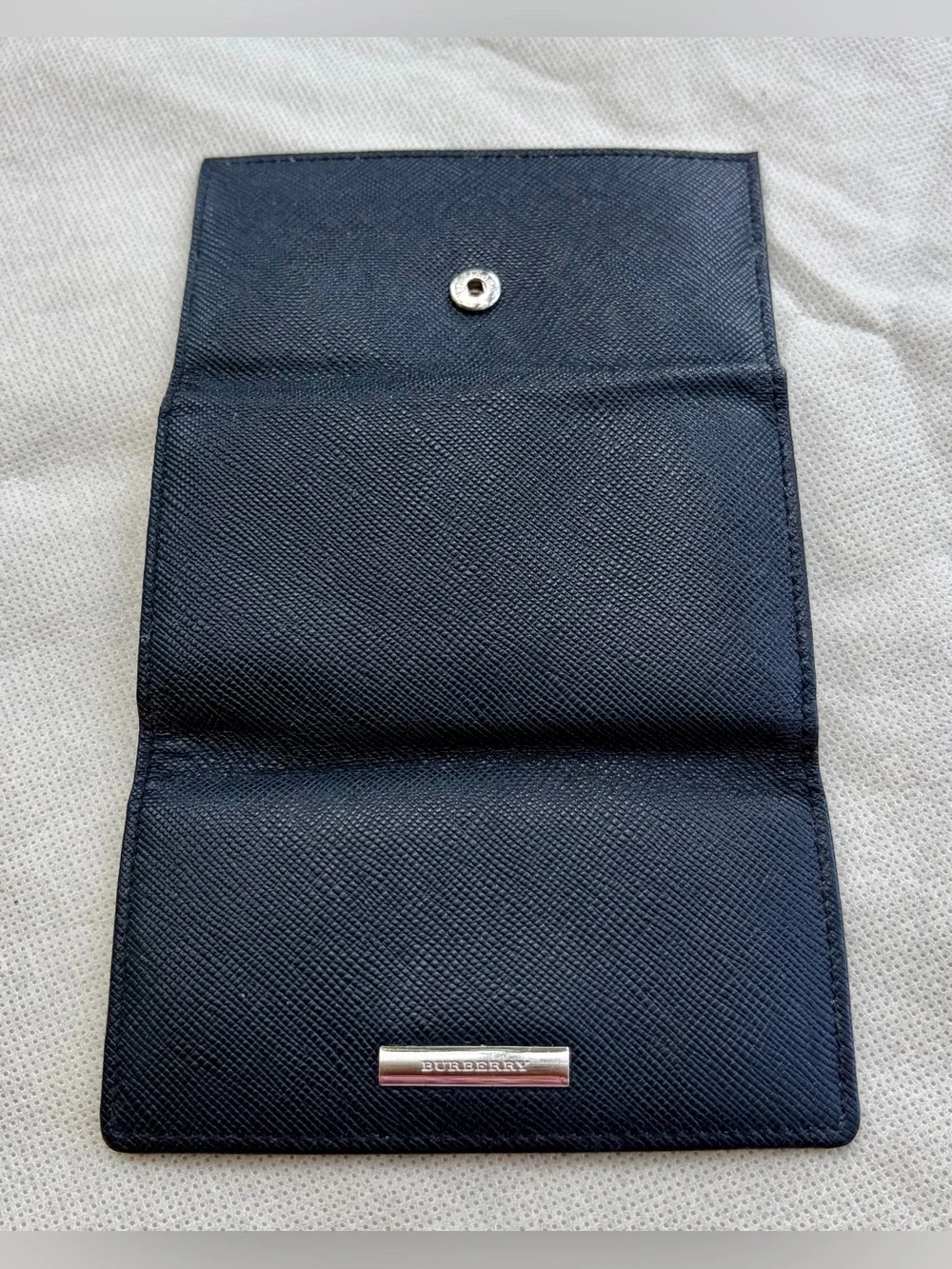 EUC!!! AUTHENTIC BURBERRY Black Leather Nova Check Key Case and card holder.
